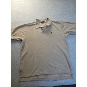 Polo Ralph Lauren Mens XL Tan Khaki Short Sleeve Cotton Pique Polo Shirt Logo
